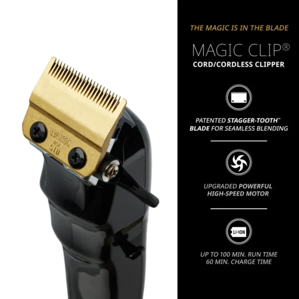 Wahl Professional 5 Star Black Cord/Cordless Magic Clip - Image 4