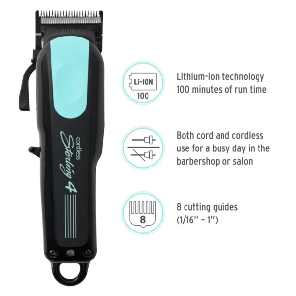 Wahl Professional - LE Black/Aqua Cordless Sterling 4 - Image 3