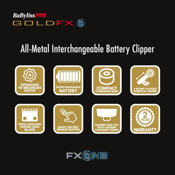 BaBylissPRO® FX899G FXONE™ GOLDFX Clipper - Image 7