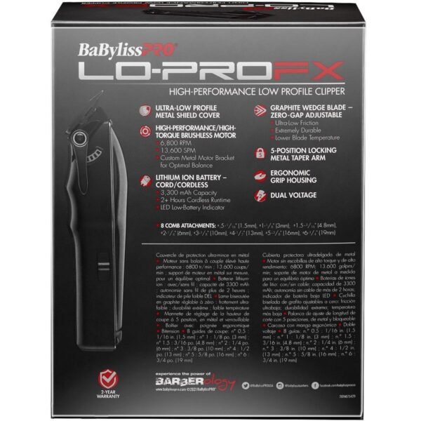 BaBylissPRO® FX825E LO-PRO FX High-Performance Cordless Clipper - Image 2