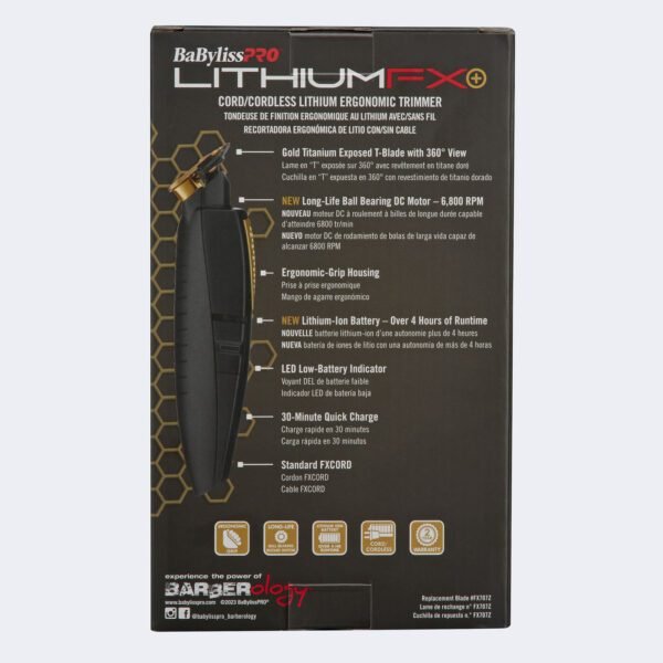 BaBylissPRO® FX773NMB & FX773N LithiumFX+ Matte Black Cord/Cordless Lithium Ergonomic Trimmer - Image 11