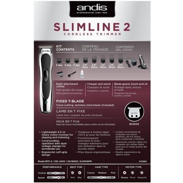 Andis Slimline 2 Cordless Trimmer 24800 - Image 7