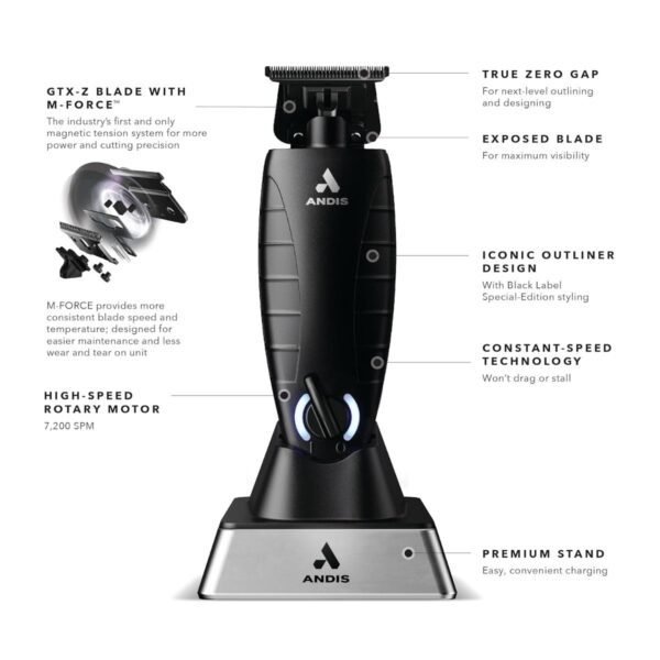 Andis 561862 Black Label GTX-EXO M-Force Special Edition Cordless Trimmer - Image 3