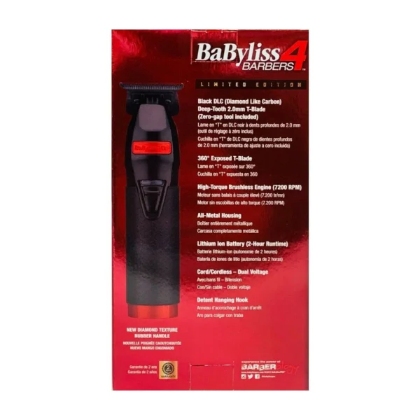 BaBylissPRO® Limited Edition Cordless Trimmer Influencer Collection (Green - FX787GI / Purple - FX787PI / Red - FX787RI) - Image 6