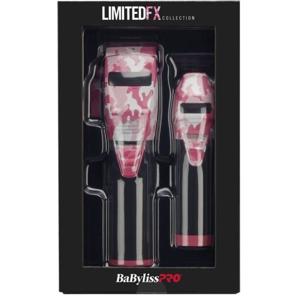 BaBylissPRO FXHOLPKCAMPK LimitedFX Pink Camouflage Clipper & Trimmer Combo - Image 5